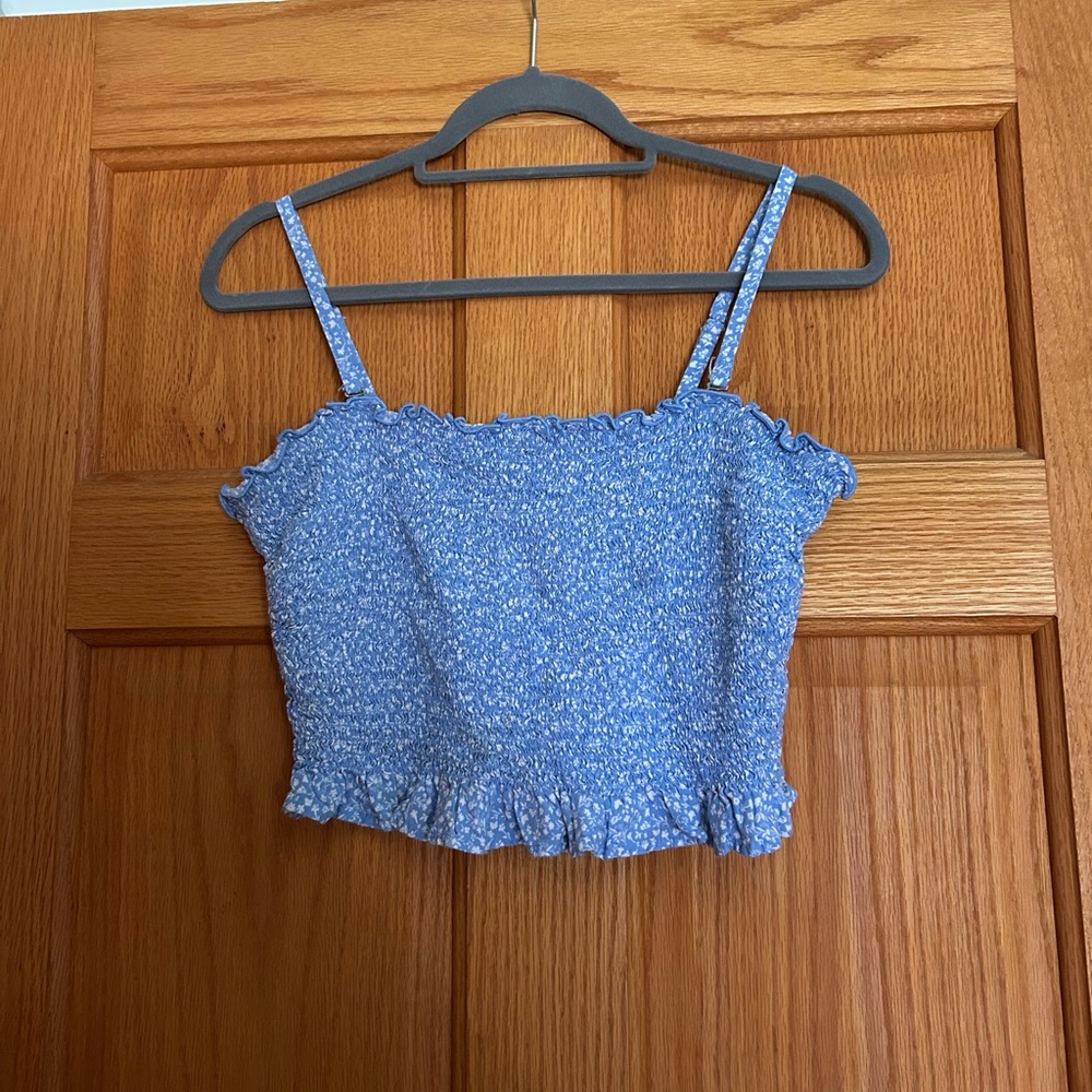 Hollister Blue Floral Tank Top w/ Removable Straps